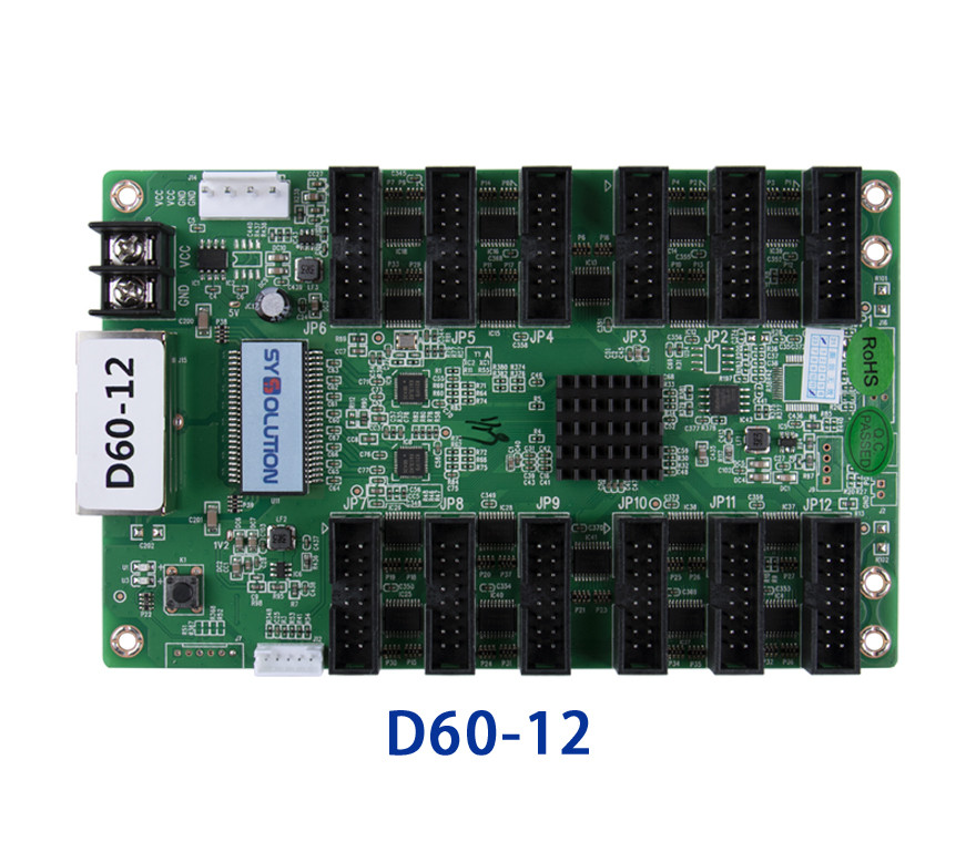 Sysolution receiving card D60-12,12HUB75 ports support P2 P2.5 P3 P5 modules